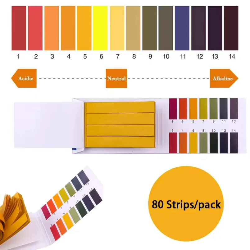 Water Testing Kit - 80 شريط/عبوة شرائط اختبار الأس الهيدروجيني