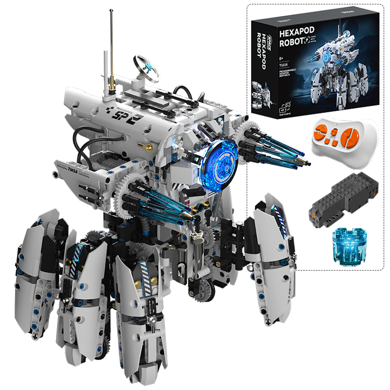 Science Toys - روبوت سداسي الأرجل للبرمجة التقنية، مكعبات