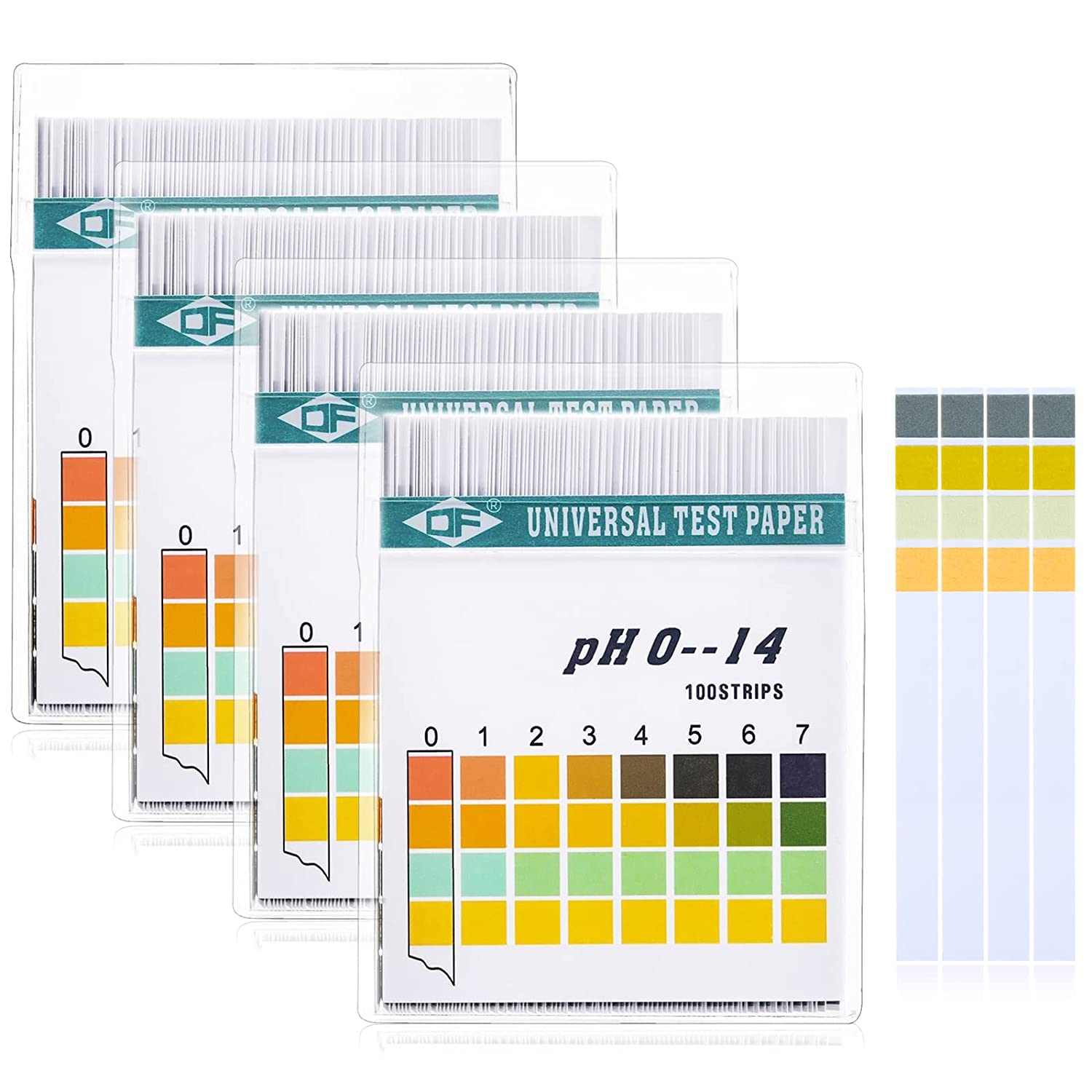 Water Testing Kit - 100 شرائط 0-14 PH مؤشر حمض