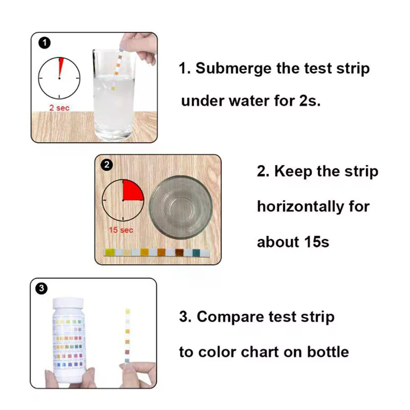 50 قطعة/زجاجة، شرائط اختبار ال - مراجعة Water Testing Kit وسعره