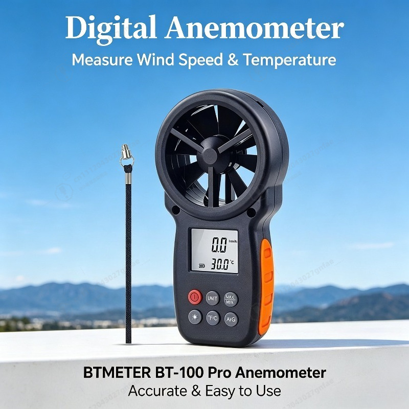 جهاز قياس سرعة الرياح الرقمي B - مراجعة Anemometer Wind Speed وسعره