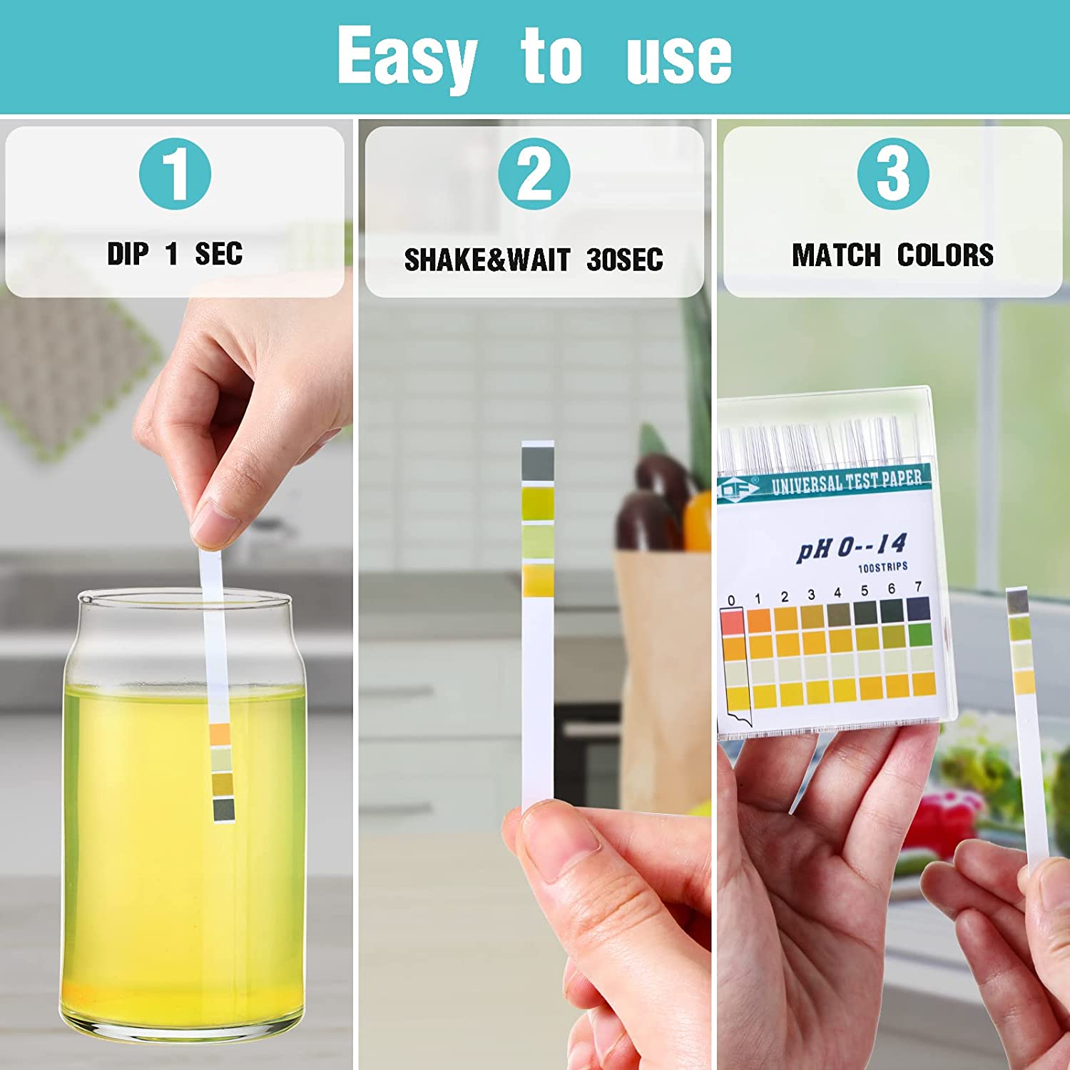 100 شرائط 0-14 PH مؤشر حمض قلو - مراجعة Water Testing Kit وسعره