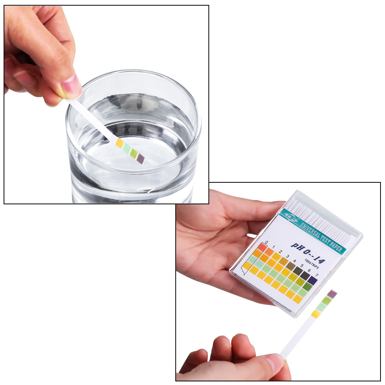 100 شرائط 0-14 PH مؤشر حمض قلو - مراجعة Water Testing Kit وسعره